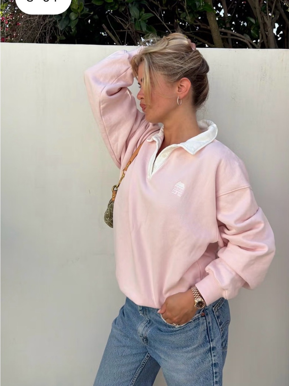 Staple Polo Sweater Baby Pink